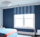 Thibaut Mekong Stripe Custom Roman Shade  (shown in Navy, color discont. -comes in other colors)