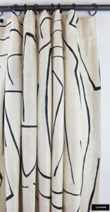 Drapes in Kelly Wearstler Graffito in Linen/Onyx