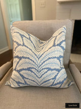 Brunschwig & Fils Talavera Cotton Linen Knife Edge Pillow in Blue