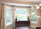 Kelly Wearstler for Lee Jofa Graffito Drapes in Dining Room (shown in Linen/Onyx-comes in several colors)