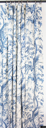 Brunschwig & Fils Drapes in Bird and Thistle Blue 