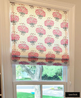 Custom Roman Shade in Katie Ridder Peony (Raspberry)