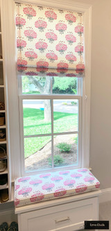 Custom Roman Shade in Katie Ridder Peony (Raspberry)