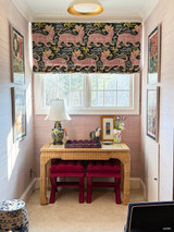 Clarence House Tibet Navy Double Wide Roman Shade 65" Wide