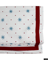 Sister Parish Serendipity (Blue Red) with Samuel & Sons Grosgrain Ribbon Trim (Scarlett)