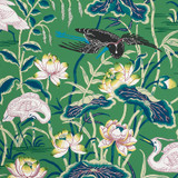 Lotus Garden Wallpaper in Jade 5008430 