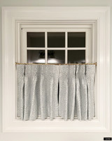 Quadrille Alan Campbell Mojave One Color Reverse Cafe Curtains (shown in Bali Blue on White - comes on other colors)