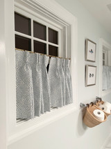 Quadrille Alan Campbell Mojave One Color Reverse Cafe Curtains (shown in Bali Blue on White - comes on other colors)