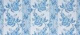 Quadrille Toile Des Roses Blues on Pale Blue on Linen Cotton
306770F-04LC