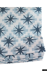 Relaxed Roman Shade in Peter Dunham Starburst Blue Blue