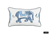 Pillow in Parade with Navy Welting.