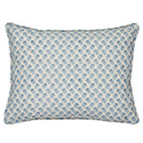 Self Welted Pillow in Schumacher Oleander Indoor/Outdoor Indigo 180760