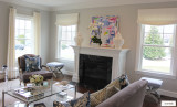 Single Width Drapes and Relaxed Roman Shades in Dublin Linen Bleach