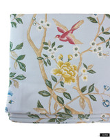 Schumacher Georgia Vine Custom Roman Shades (shown in Sky)