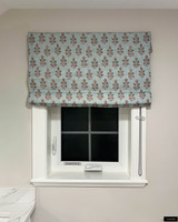 GP & J Baker Poppy Sprig Roman Shade in Aqua Blush