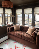 Kravet Dublin Linen Relaxed Roman Shades in Cream