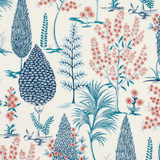 Schumacher Pandora Embroidery Delft & Rose 74170