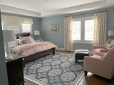Schumacher Juniper Block Print Custom Drapes in Dining Room (shown in Green)