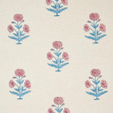  Schumacher Poppy Hand Block Print Rose & Sky
