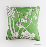 Custom Pillows 24 X 24 in Mary McDonald Chinois Palais in Lettuce with Robert Allen Kilrush II Nickel Welting