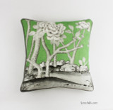 Custom Pillows 24 X 24 in Mary McDonald Chinois Palais in Lettuce with Robert Allen Kilrush II Nickel Welting