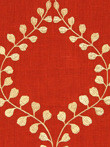 Robert Allen Winding Leaves Embroidered Fabric -Raspberry - 2 Yard Minimum