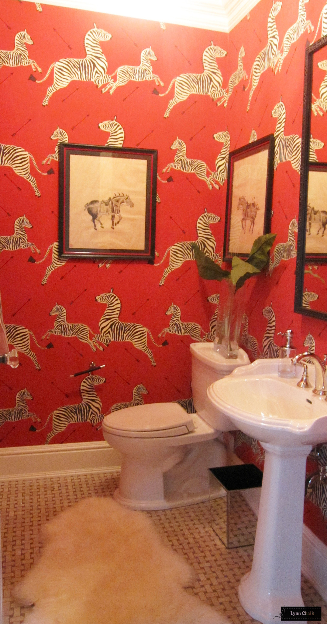 zebra wallpaper bathroom
