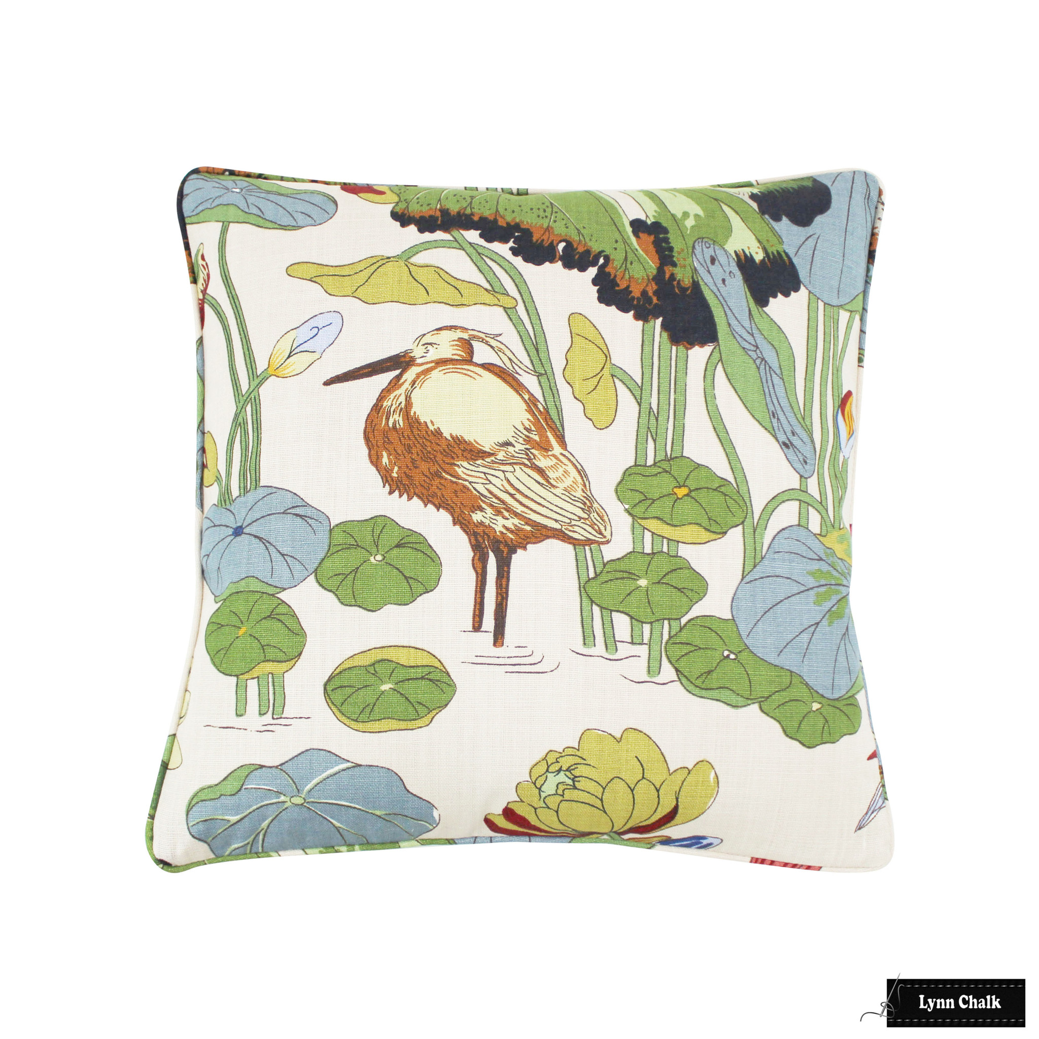 PAIRE de panneaux de draperie GP&J BAKER KRAVET hortensia oiseau lin