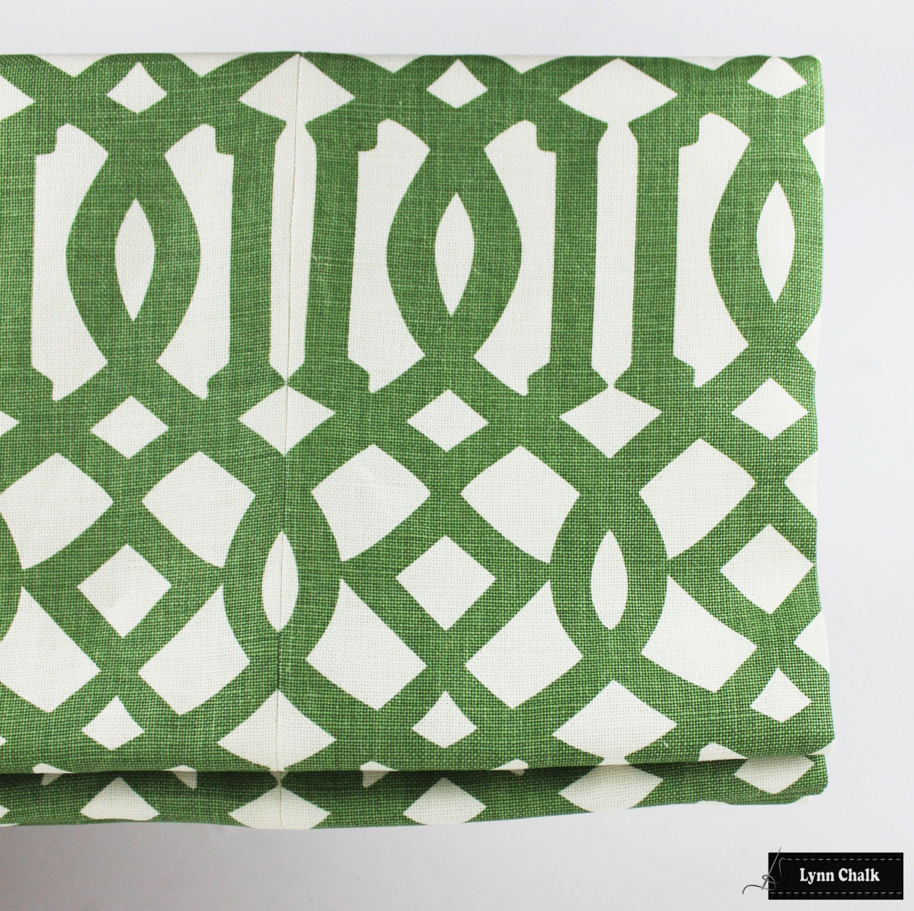 Schumacher Imperial Trellis Inverted Pleated Drapes