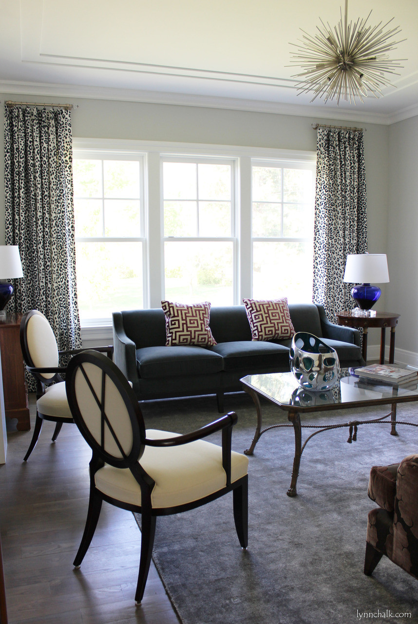 Schumacher Iconic Leopard Drapes Shown in Ink
