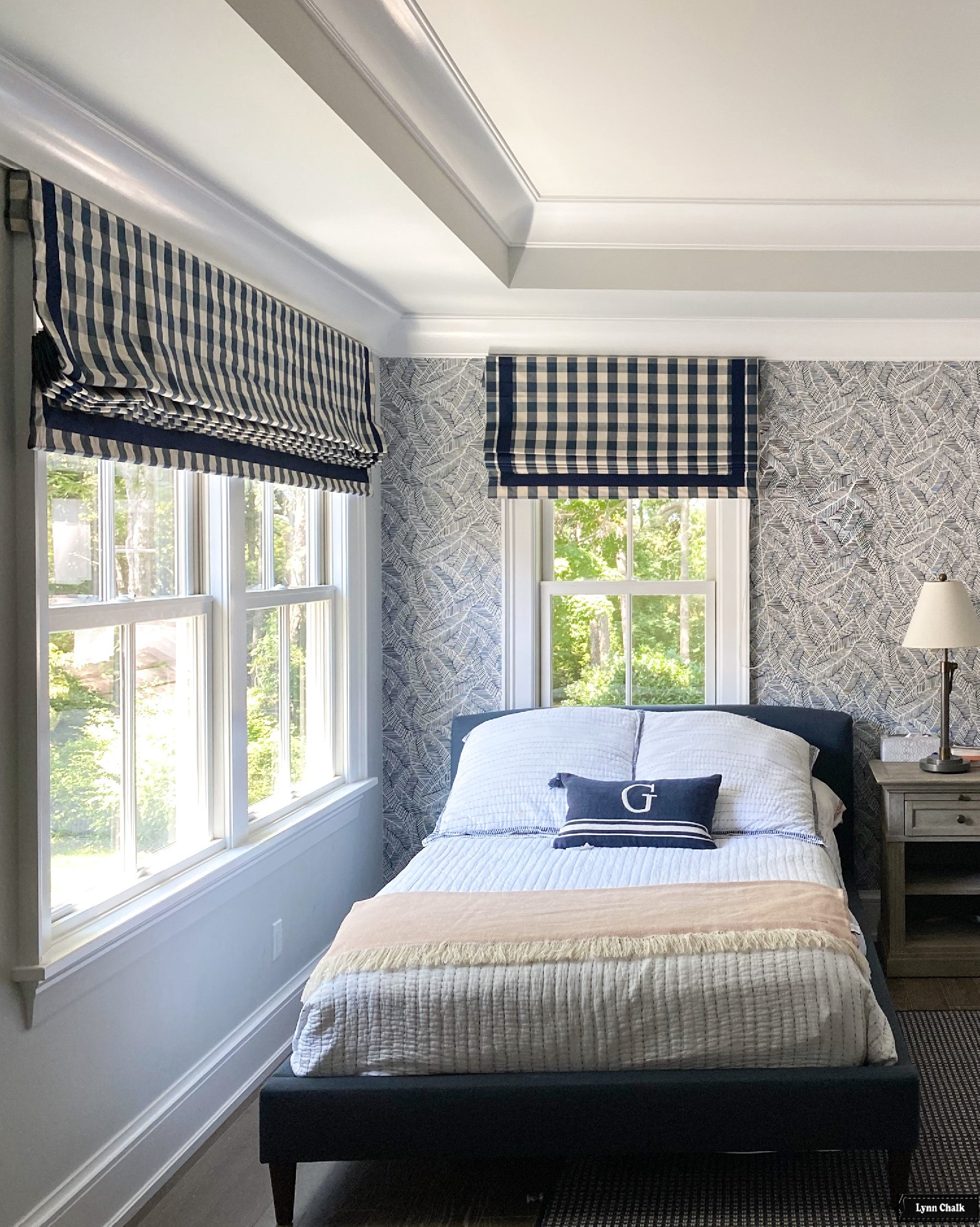 Schumacher Camden Check Roman Shades ...