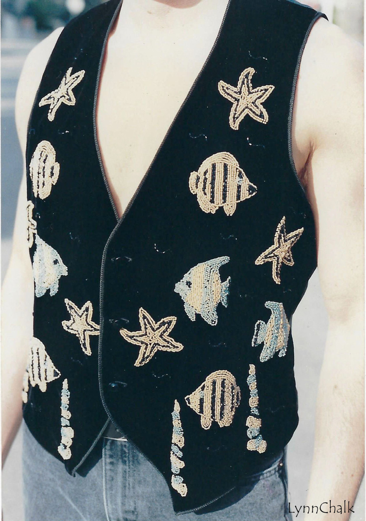 週末限定価格 Karachi glass beads handknit vest Karachi glass beads handknit vest BK | AKIRANAKA ONLINESTORE