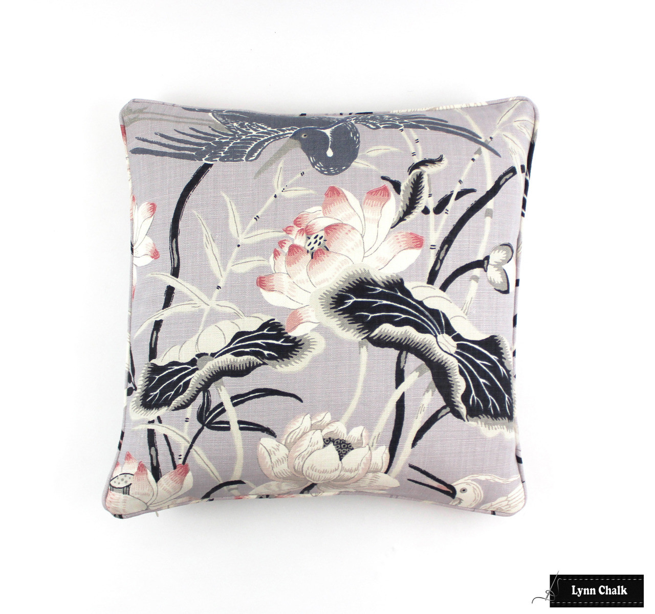 Schumacher Lotus Garden Pillows with Welting