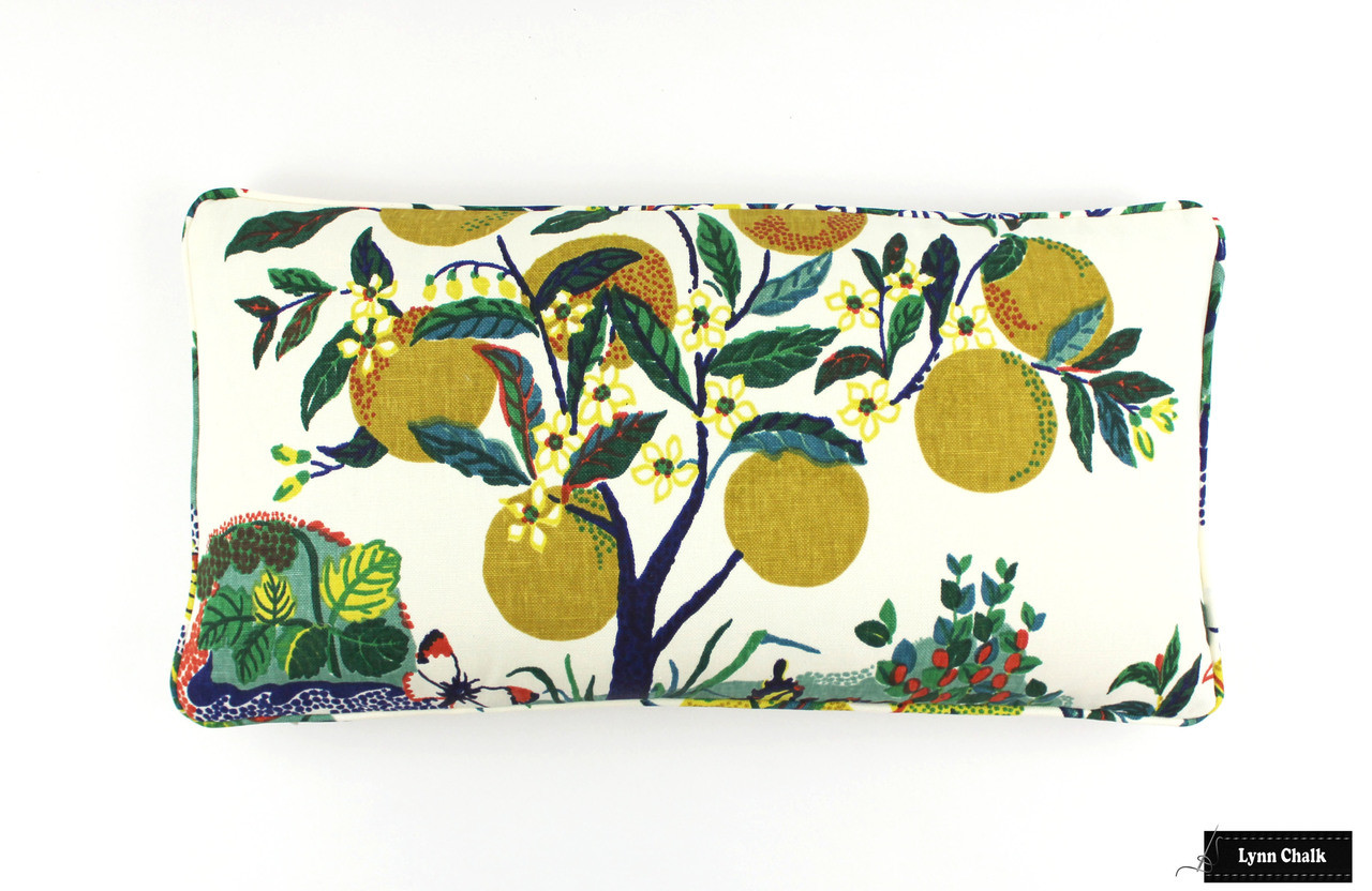 Schumacher Citrus Garden Linen in Lime 175762