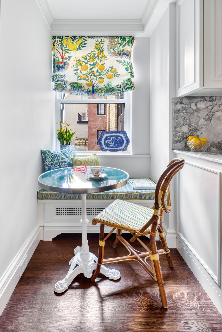 Schumacher Citrus Garden Primary Roman Shade in Kitchen