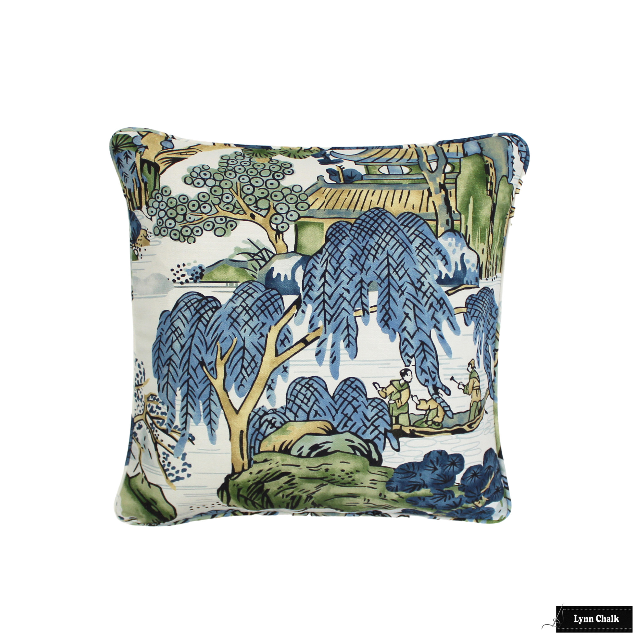 Thibaut Asian Scenic Pillow with Self Welting (Both Sides -shown