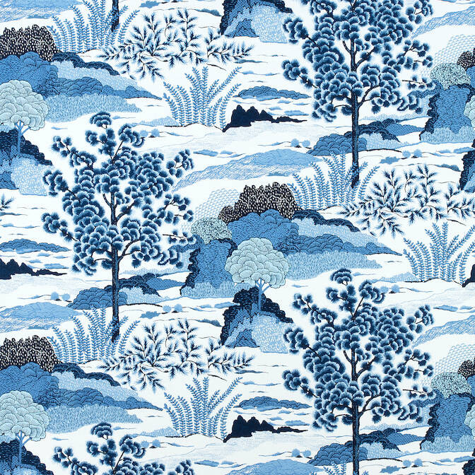 Thibaut Daintree Relaxed Roman Shade in Breakfast Nook - shown in Aqua