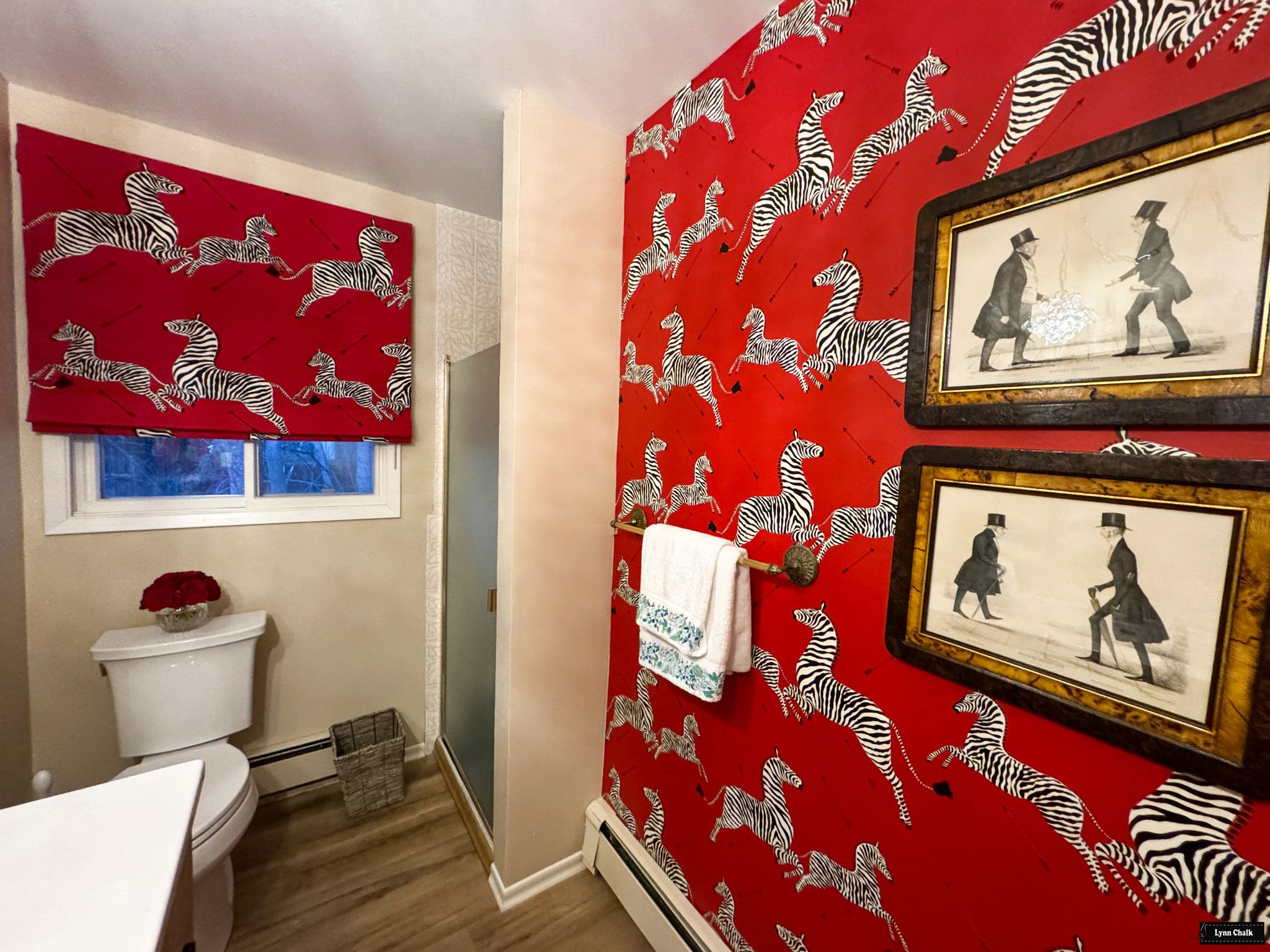 zebra wallpaper bathroom