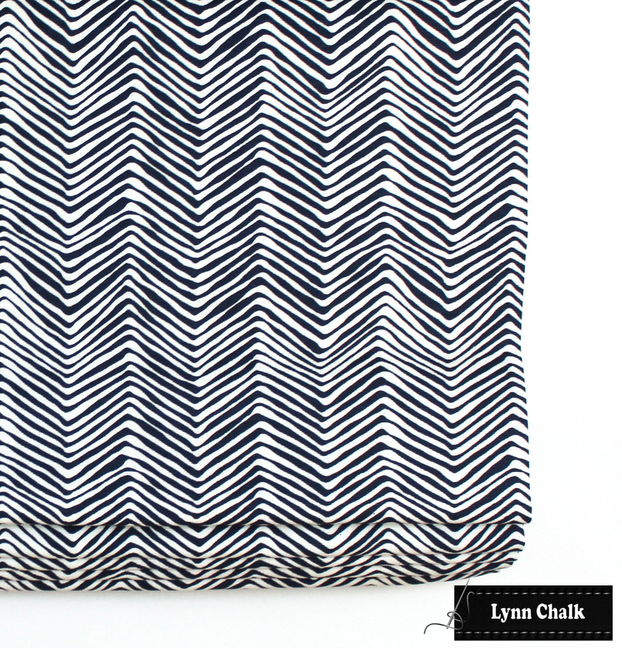 Custom Roman Shades in Quadrille Alan Campbell Petite Zig Zag