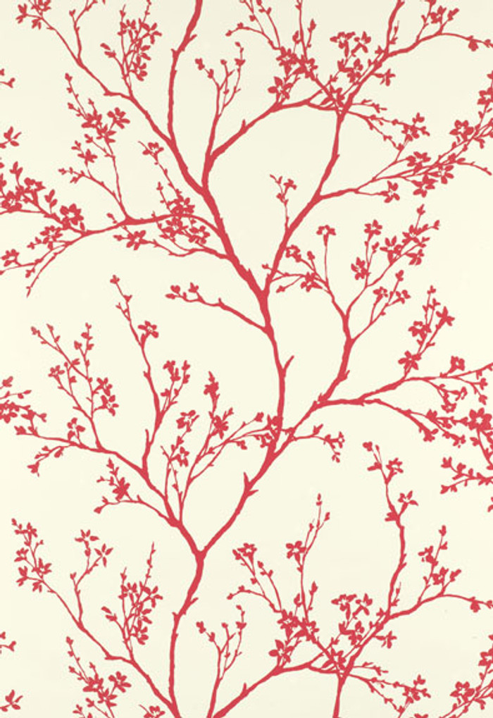 Schumacher Twiggy Wallpaper in Raspberry 5003343 (Priced and Sold as 10 Yard Double Roll)