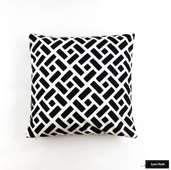 Pillow in Quadrille Edo Grande Black on White (White background is a custom order)