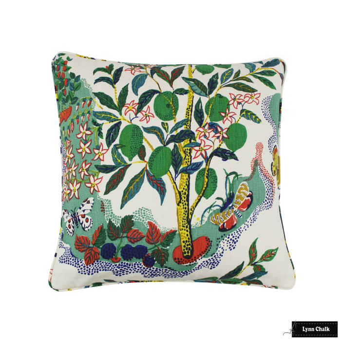 Custom Pillow In Citrus Garden Primary with self welting (22 X 22)