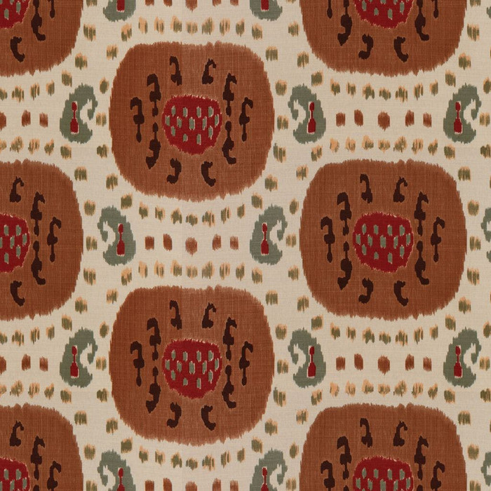 Samarkand Cotton and Linen Print Brown on Beige BR-71110_08