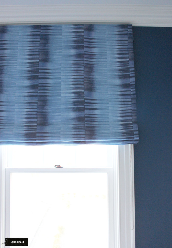 Thibaut Mekong Stripe Custom Roman Shade  (shown in Navy -comes in other colors)