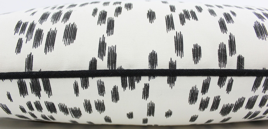 Les Touches Pillow in Black with contrasting black welting