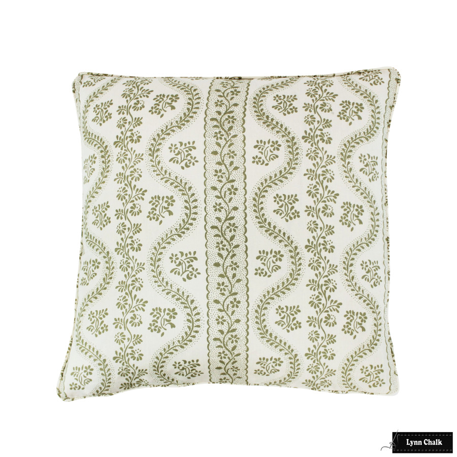 Sister Parish Dolly Sage Green Pillow 24 X 24 with Welting