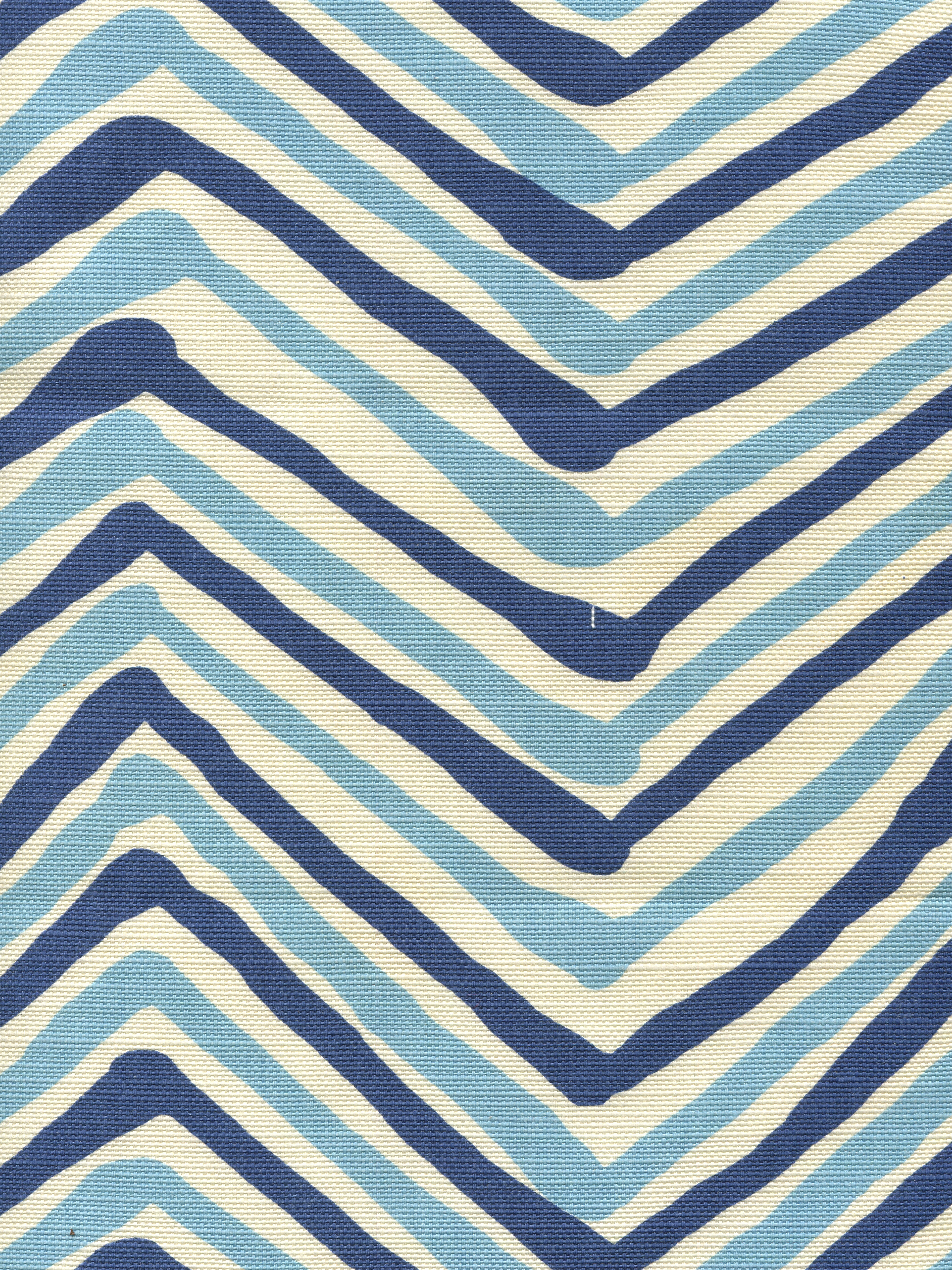 Quadrille Alan Campbell Zig Zag Multi Color New Blue Navy on Tint