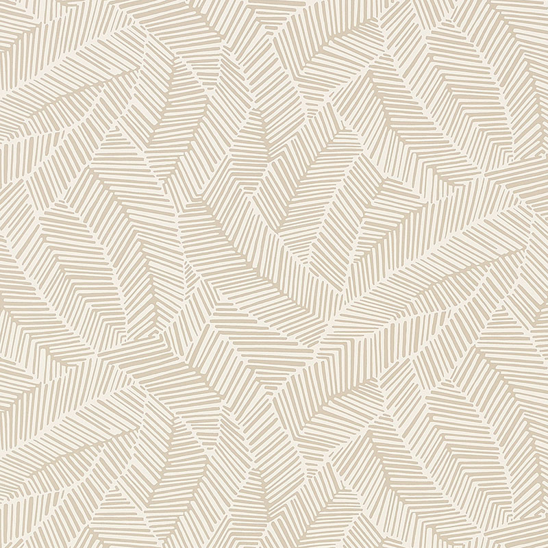 BONHEUR Papier　0329 Schumacher Abstract Leaf Wallpaper Linen 5007530