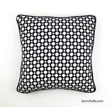 Square or Lumbar pillow Turquoise trellis Schumacher Throw Accent Pillow Celerie Kemble Bleecker Peacock Blue Decorative Pillow Cover