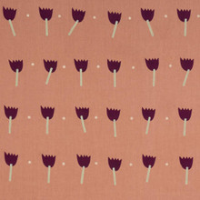 Schumacher Tulip Play Hand Block Print Violet on Rust 182401